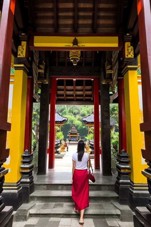 Bali temple and white tourists