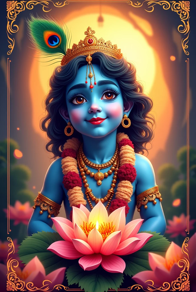 Create a poster of in the name of Smartbyte computer class wishing happy Janmashtami and giving discount upto 40%Off on all course 