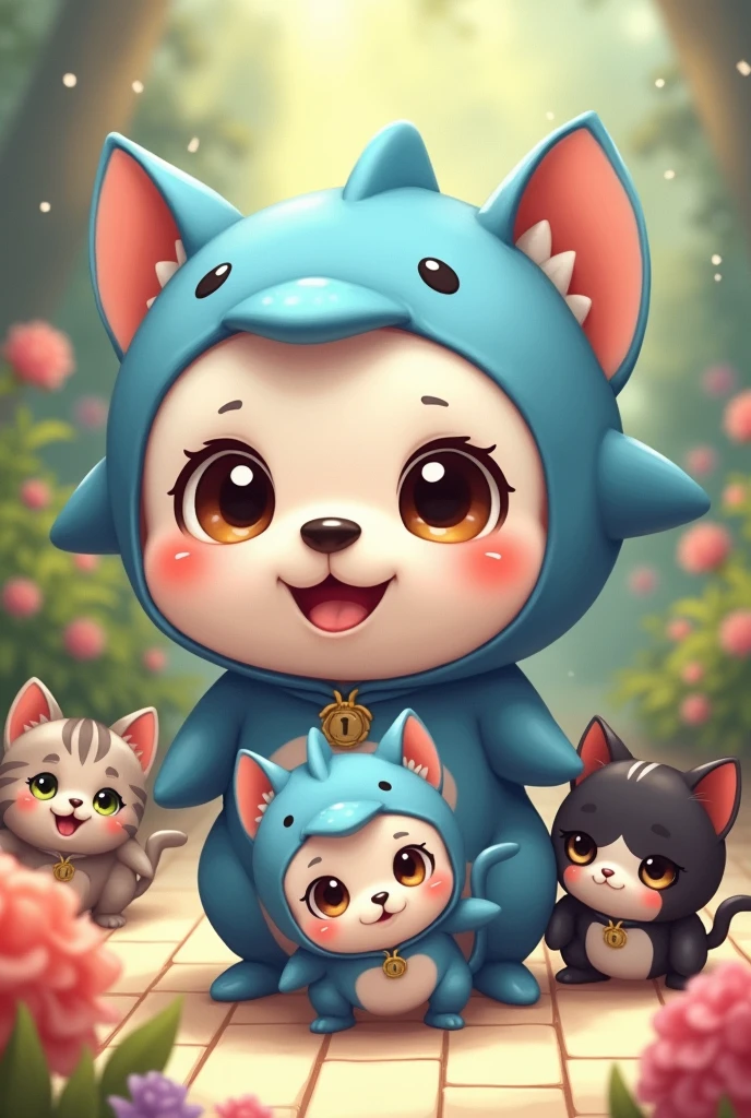 Bulldog,Anime Touch, Cat,Black cat,Dolphin Costume