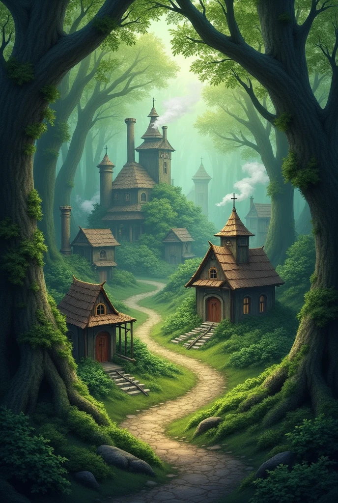 A mysterious village deep in the forest
