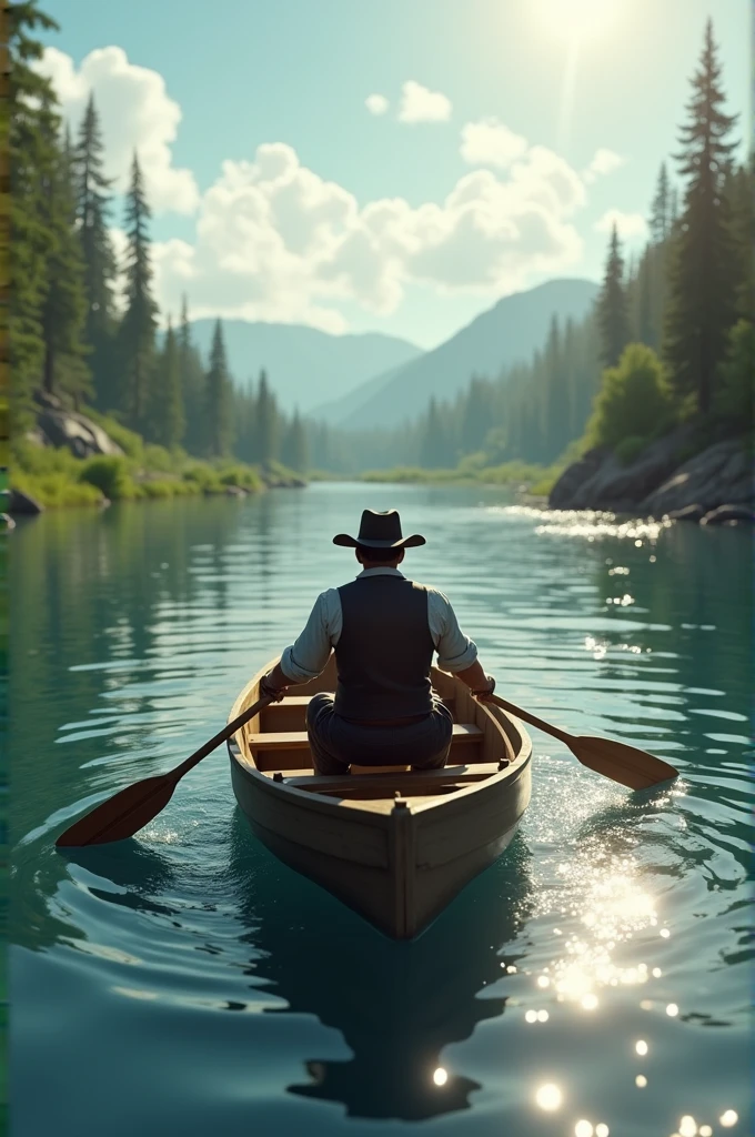 The sheriff rows a boat