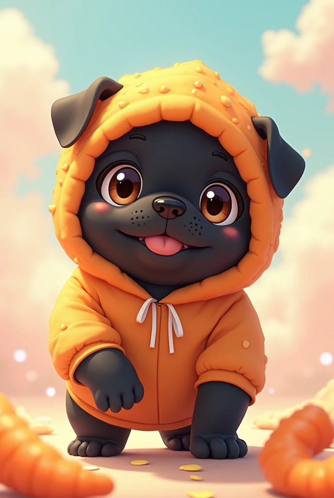 bulldog，Anime Touch，Baby Dog，Black dog，Fried shrimp costume