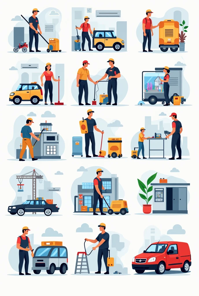 House Cleaning service, aquarium cleaning, renovation, air Cond service, electric, landscaping and car service in a picture 
