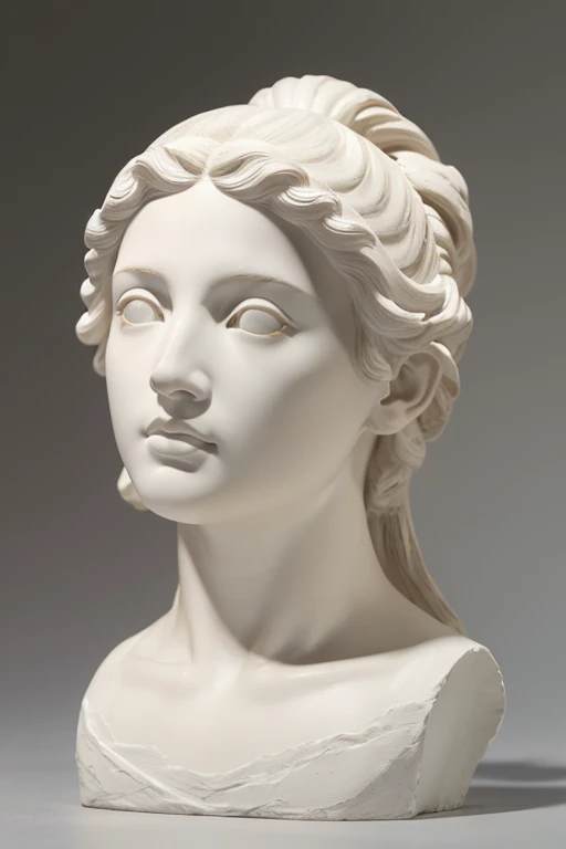 Plaster statue、portrait of woman、白いPlaster statue、Greek style、White Face、White eyes、shadow、Weathering
