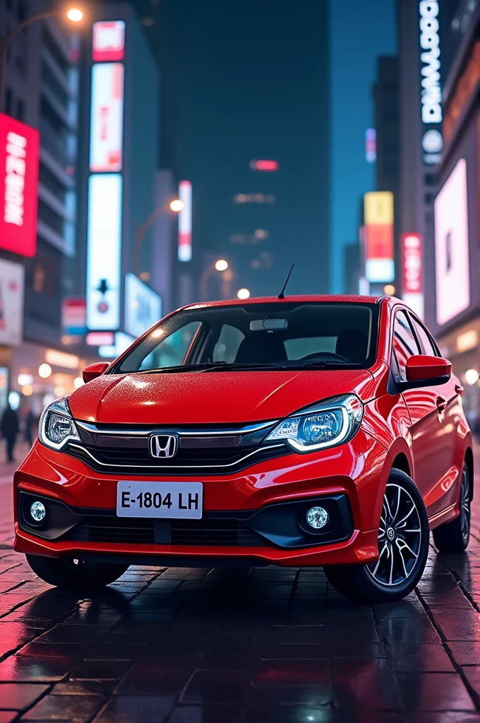 a Honda Brio car with license plate number E 1804 LH