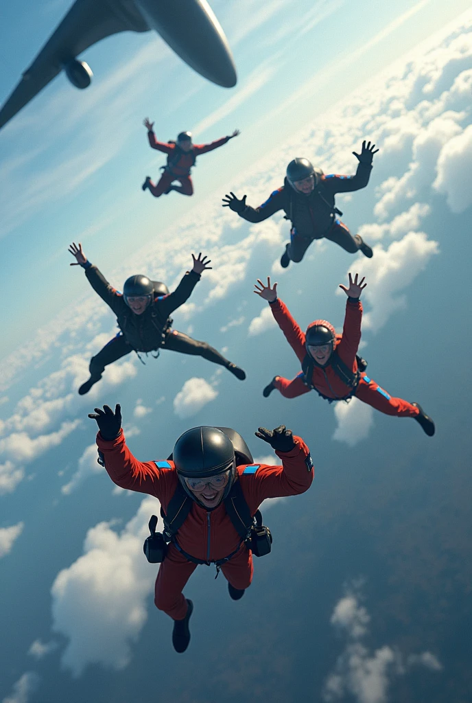 Many crazy people jump from planes