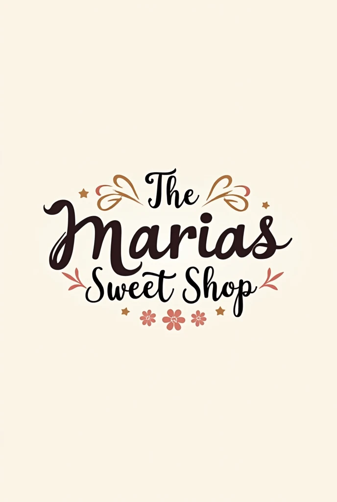 I want a logo with pastel colors for a business with the name "The Marias Sweet Shop"