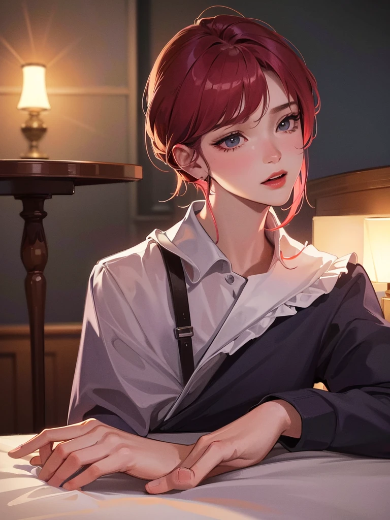 a young school boy,a mature stepmother,on bed,on dining table,passionate sex,detailed facial features,erotic,intimate,high quality,photorealistic,dramatic lighting,vibrant colors,cinematic composition