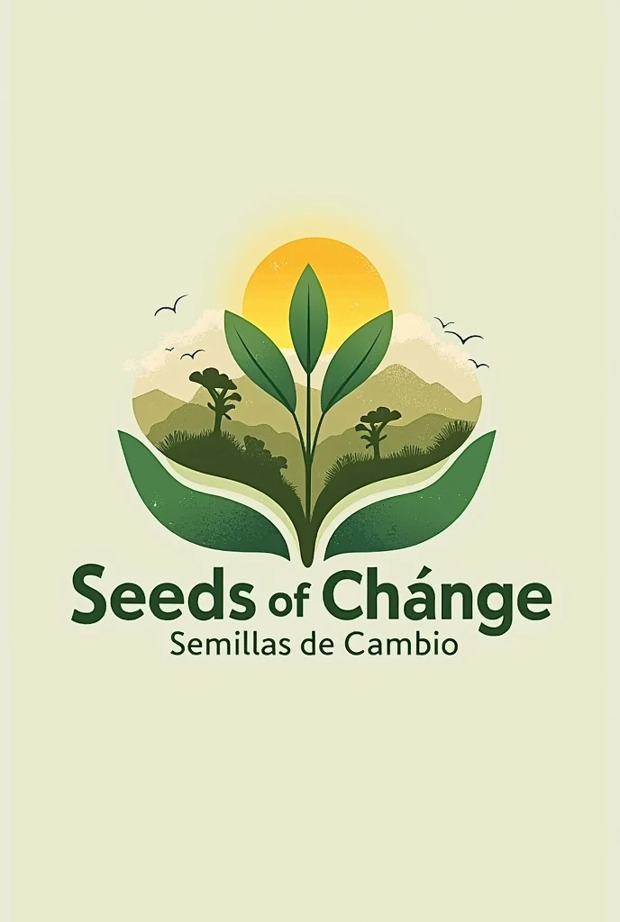 Logo Name "Seeds of change"
2. Environmental Theme 3. To the general public 4. Help the environment 5.not very loaded 6.colors that can be associated with nature The name of "Seeds of change" in Spanish Create the logo with the initials 
