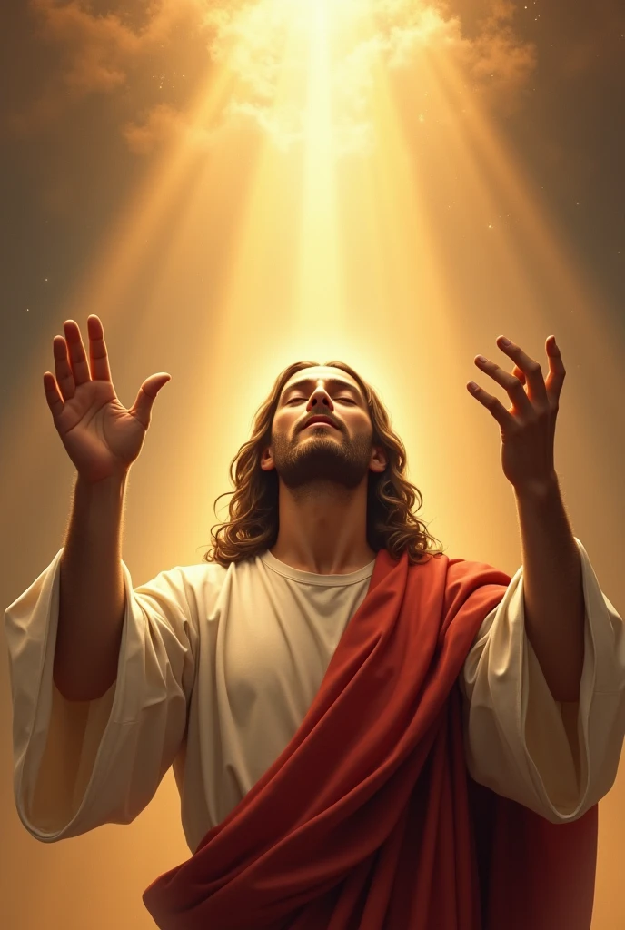 Jesus taking a blessing for god