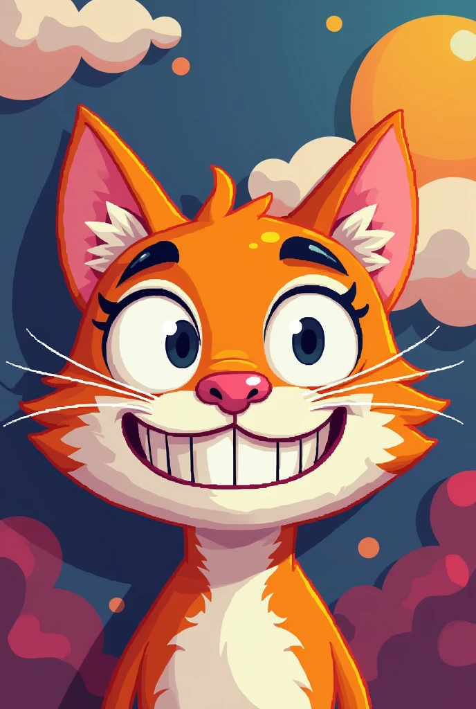 Generate a cat pixelated cartoon hilarious face.