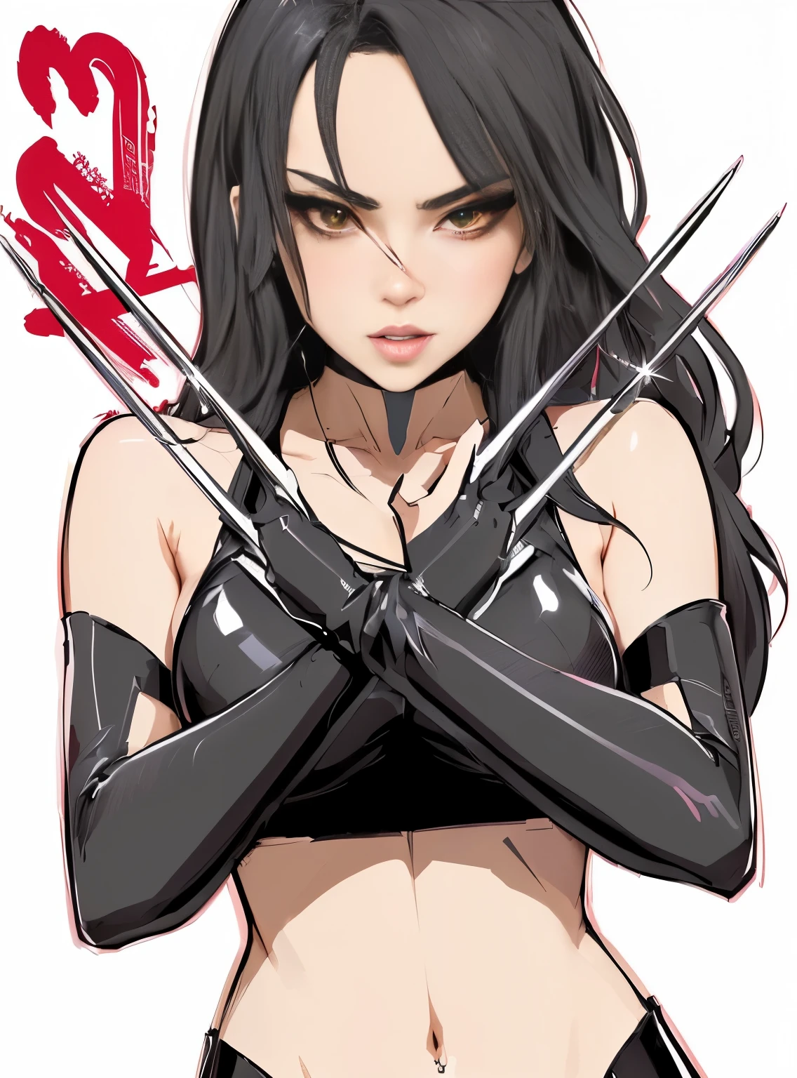 a cartoon image of a woman with a pair of claws on her arm, Vector shading anime, naughty anime girl, Pose Rudo, highly detailed exquisite fanart, drawn in the style of artgerm, anime style character, digitally colored, High quality fanart, cel - shading art style, high quality colored sketch, detailed fanart, seductive anime girl, I will also make fanart.