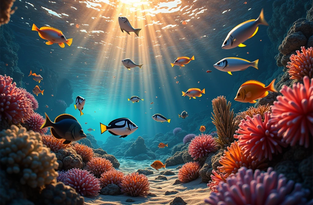 There are many fish swimming together in the sea, Underwater scenery, Underwater ocean, Underwater World, Underwater scenery, see Fish swimming, Underwater scene, Amazing depth, Fish swimming, Life Underwater, Underwater landscape, Coral Reef, 热带Coral Reef, Coral Reefs, seabed, Underwater landscape, 在seabed, colorful Coral Reef, Underwater light, seabed environment, Colorful fish