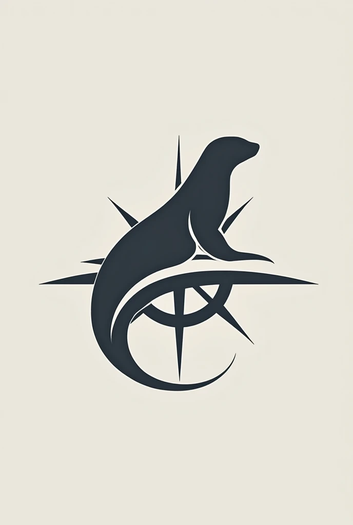 I need you to help me create a logo for a luxury yacht tour execution service in the Galapagos.
I want this logo to represent the security of execution that is behind the sale.. Let the symbol be clear and minimalist, referencing both the silhouette of some Galapagos animal and that of objects related to "the execution of a yacht trip". I would like it to be in iron colors