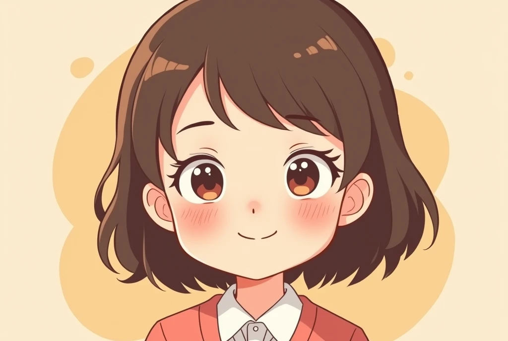 Cartoon image of a with a confident smile on her face, cartoon, cute cartoon, cute cartoon style, motherly love, cute illustration, clean anime art, simple background