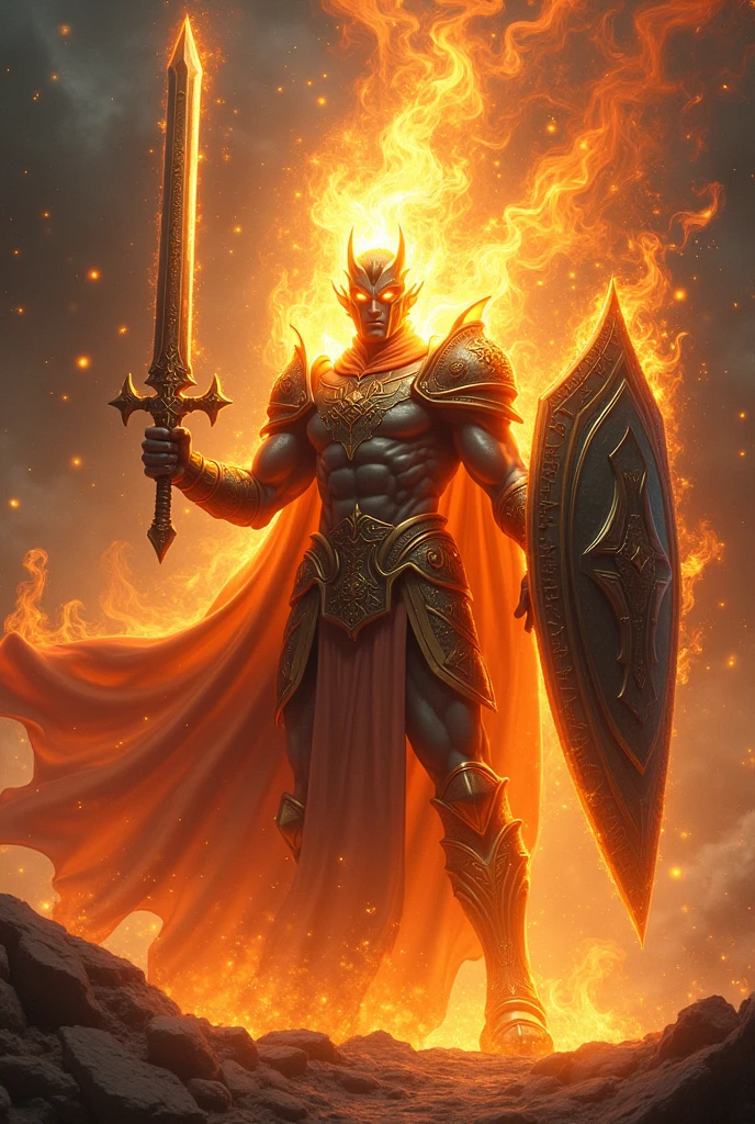 a soul with eternal flames have sword and sheild logo