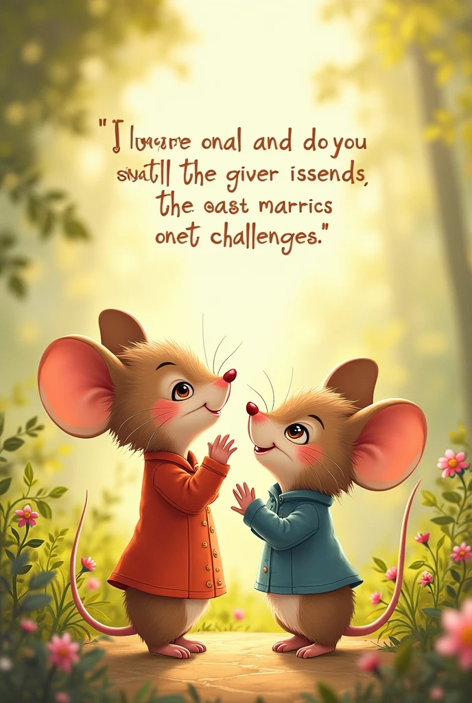 Message for ren from the little mouse Lala and Tito little mouse: Frustration is a natural part of learning, but with perseverance and support, we can overcome obstacles and achieve our goals.