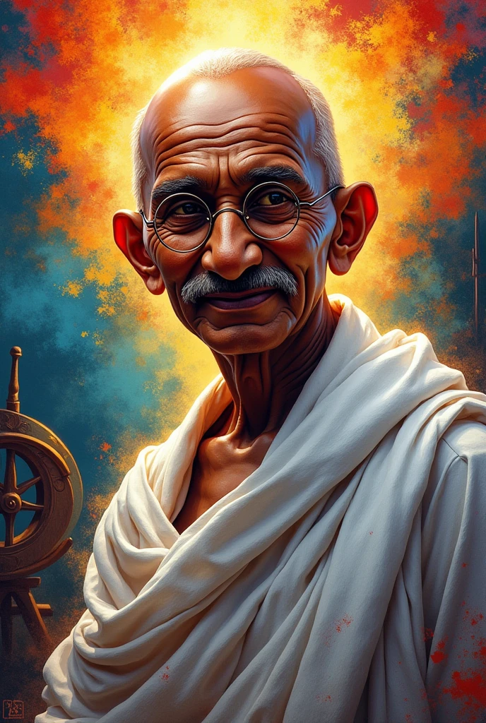 Can you generate a Mahatma Gandhi image colourful