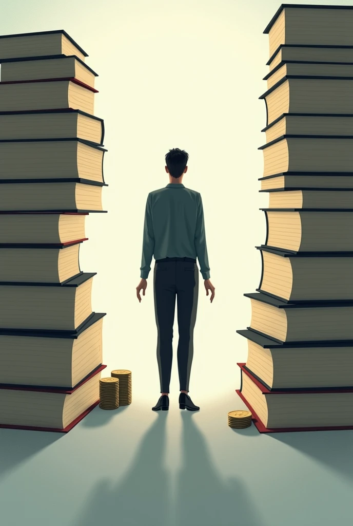 Measurement between money and books education. Money is less than books