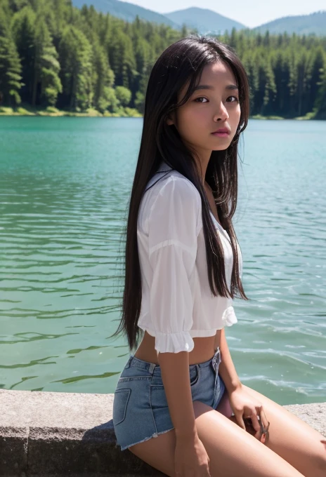 Oh!Claudia、Dark skinned woman､Long Hair､lake