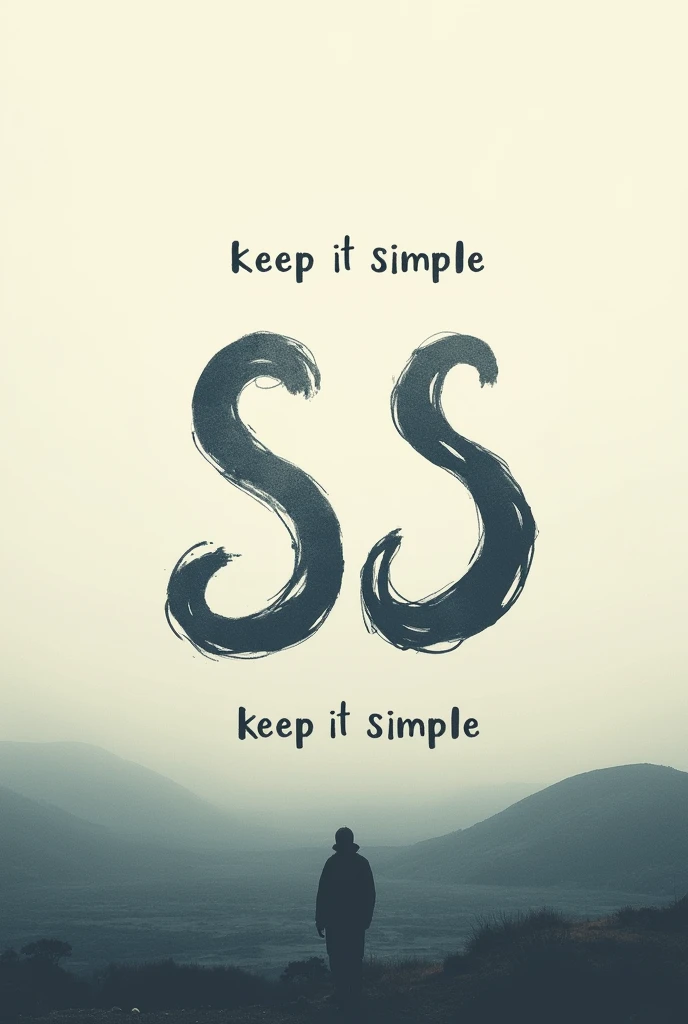 A profile picture for a reflection blog on Instagram with the name Keep it simple, the image must contain the letter s twice, the font should look like a scribble