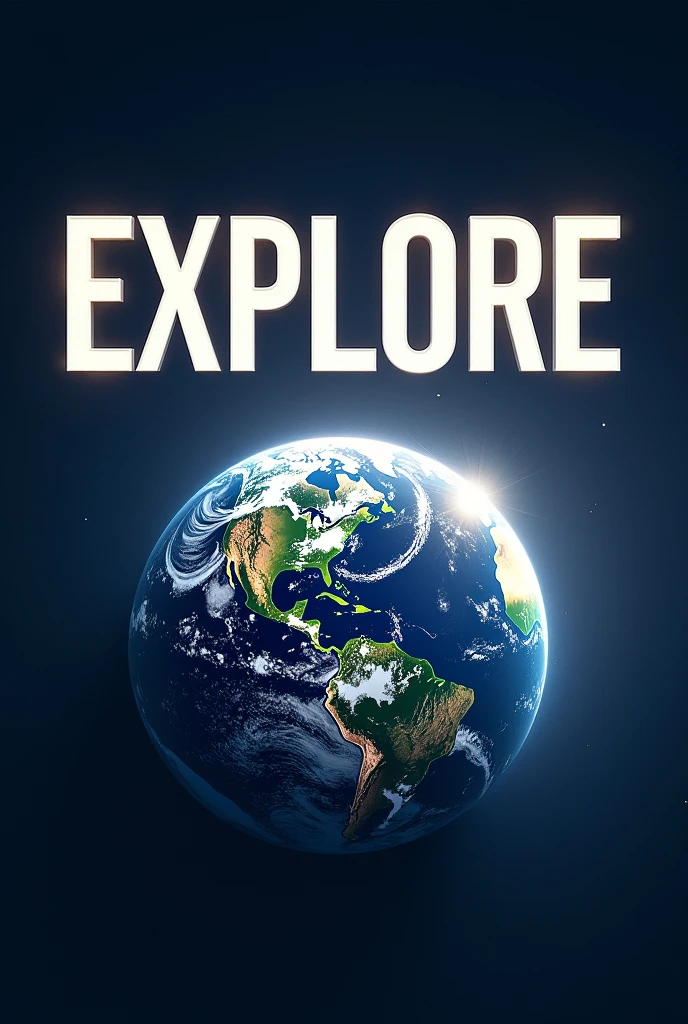 Cover page for geography booklet with the lettering Explore and the earth