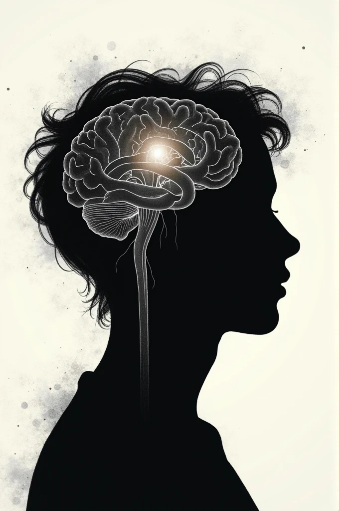 Drawing a silhouette of a head, where in the part of the brain you have thoughts that are emotions like sadness , happiness , anger