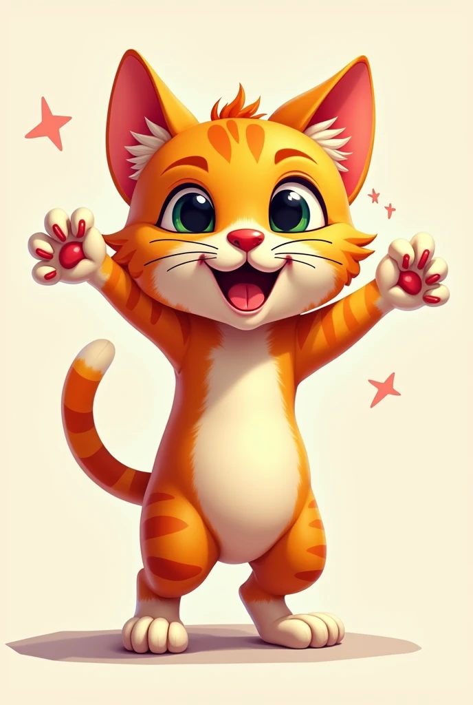 A cartoon cat doing the dab pose