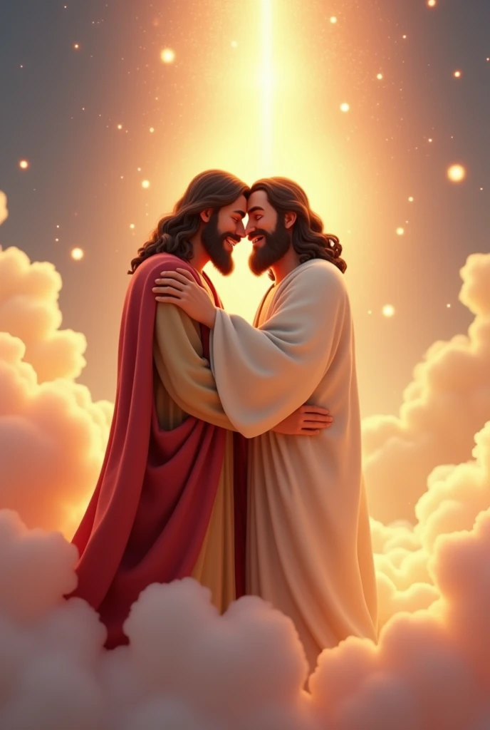 jesus hugging the lord pixar 3d drawing style