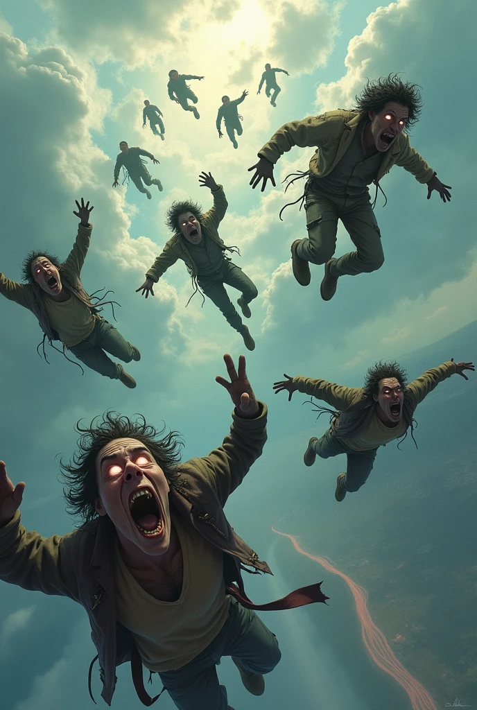 Many madmen jump from the sky