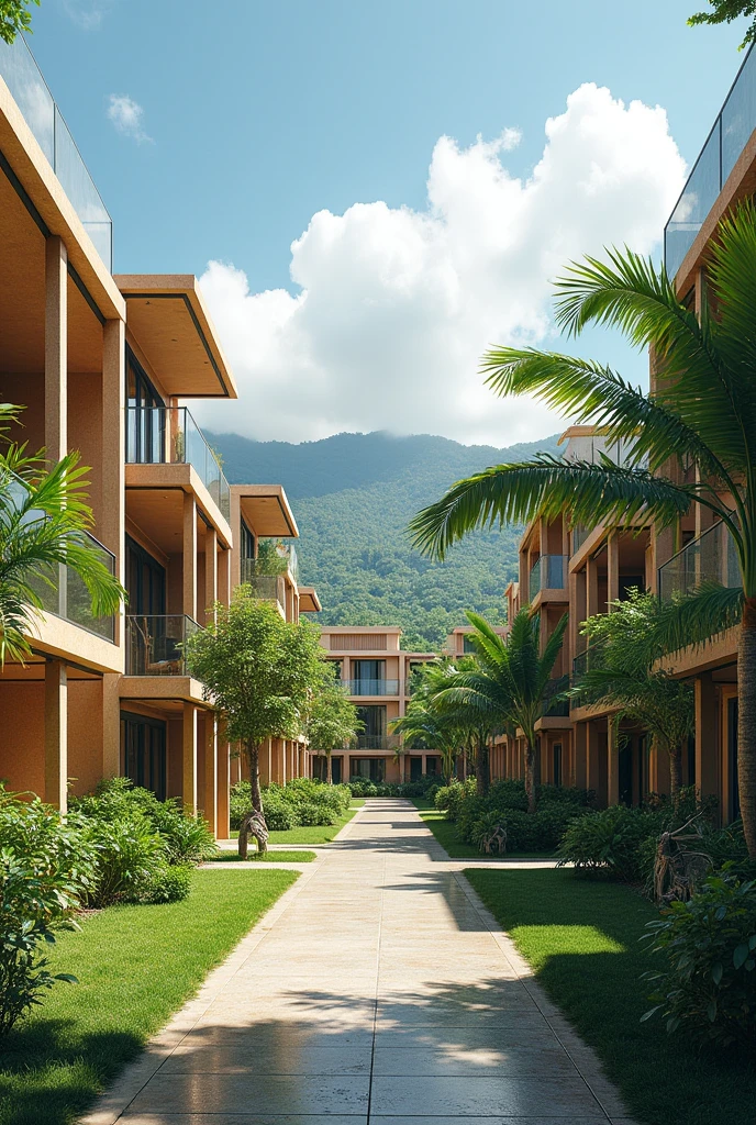-Design homes with good ventilation to take advantage of the hot and humid climate of Tarapoto, reducing the need for air conditioning and improving comfort.
-Ensure that the residential complex is well connected to the main transport routes and public services, facilitating access for residents and visitors.
-Promote the use of bicycles and electric vehicles by including bicycle lanes and charging stations.