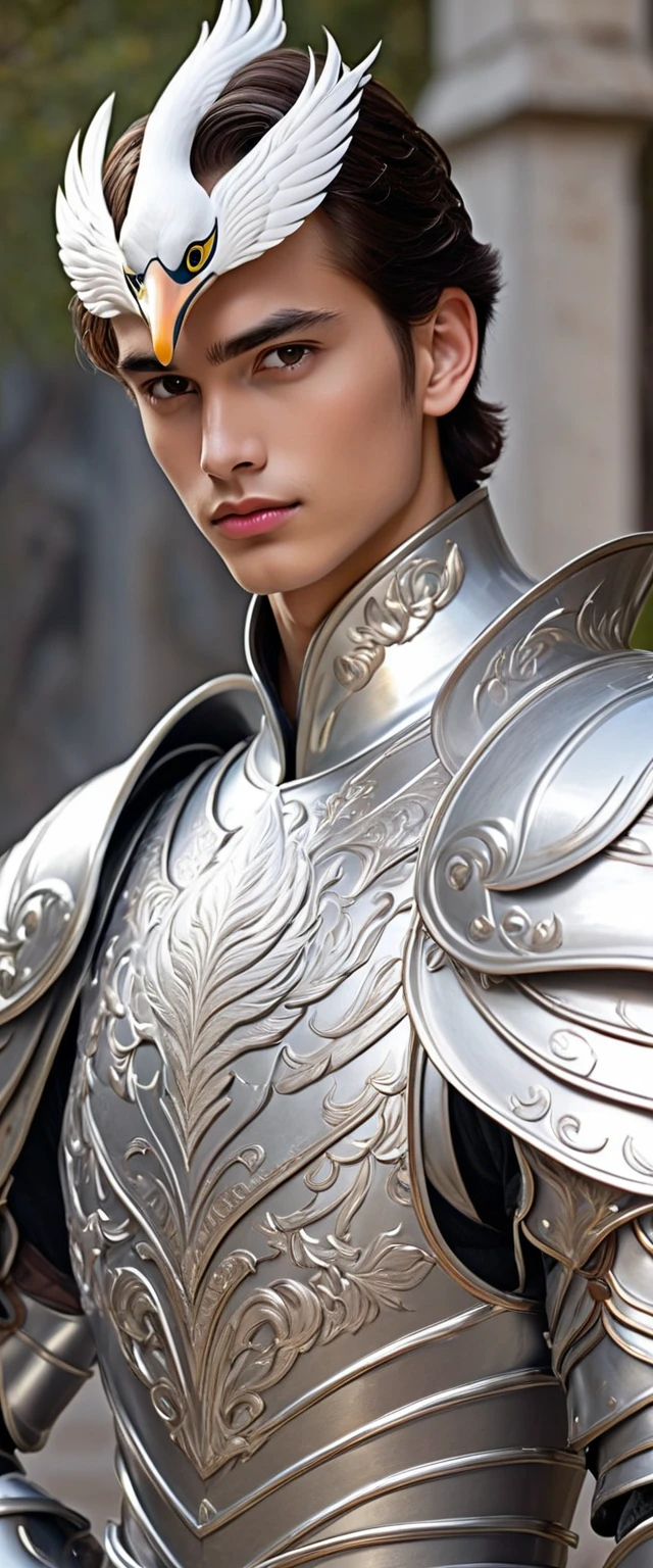 A young man in silver metallic armor, Cel animation style, Swan carvings are designed on the armor., I can see your real face, Armor in the shape of a swan&#39;s wing, Blond long hair man, Long Hair, Silver armor over blue clothes, Super beautiful image quality, Professional painter, Highest quality, 1, Saint Seiya, Saint Seiya, wearing nothing, completely naked expose his huge penis, long big dick masturbate, the most perfect penis , erecting , Realistic, fully naked, 