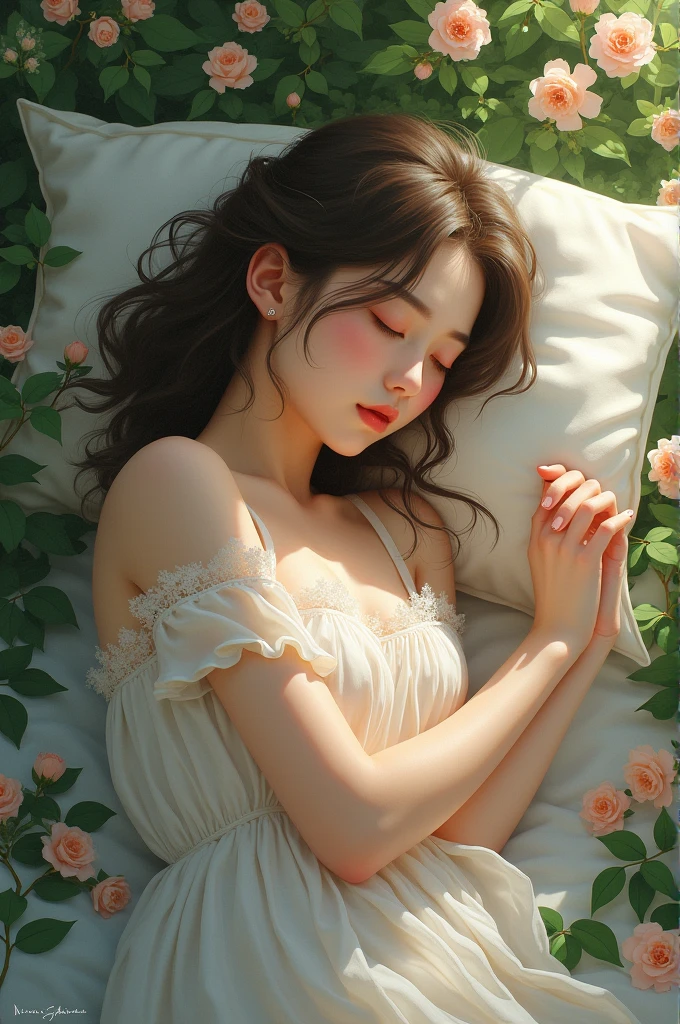 Sexy girl sleep the garden