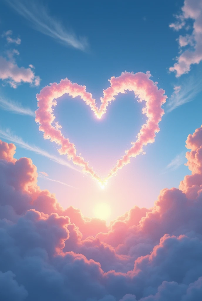   Create an image A❤️S written on the sky 