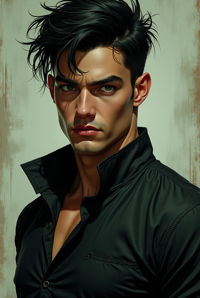 a handsome boy ,Cao Cao , fitness,pelo  y corto blacksad y ojos verdes , blacksad 