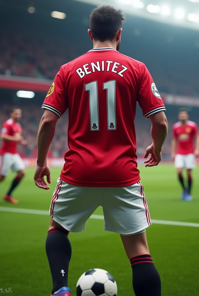 Manchester United jersey with the name BENITEZ and the number 11