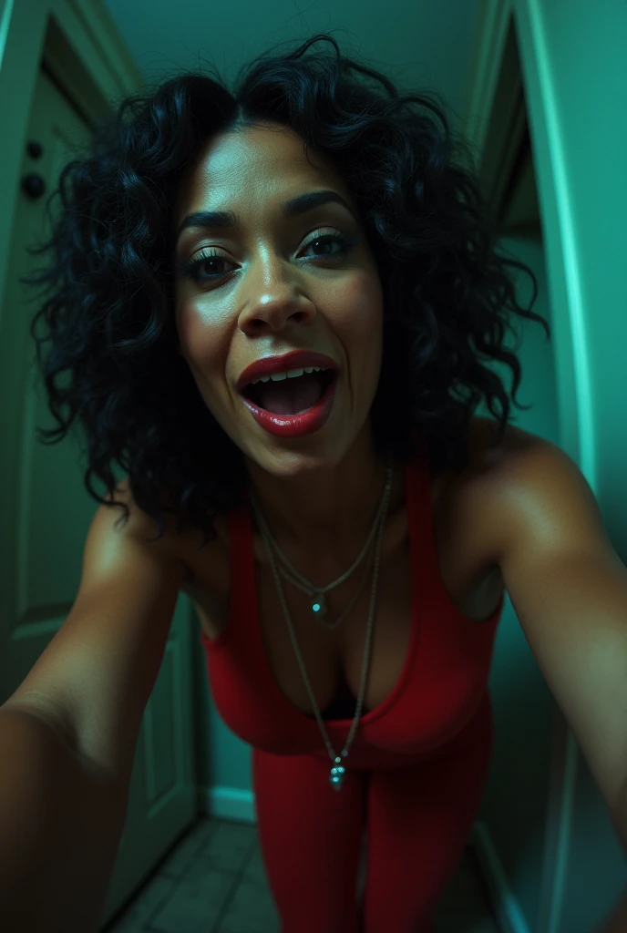 Pov when Cardi B's stepmom tells you to lick her feet when she's alone in the room, fish eye view, iphone camera style. HD, realface