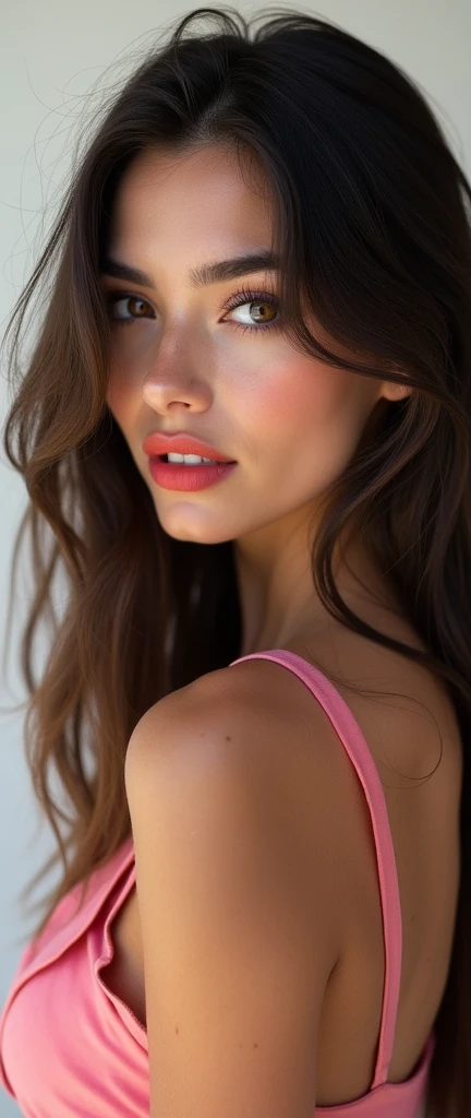 italian girl, european young girl, young, young cute face, perfect body, cute girl, young italian girl, girl, italian girl, model, italian model Preparing, Straight shiny dark brown hair, Kylie Quinn, realistic, (RAW photo), (realism: 1.8), (gloss red lipstick, many eyelashes, dark black eye shadow, shy, blushing, high quality, high resolution, realistic sea beach , chromatic aberration, caustic, wide light, realistic dark fair glossy skin, deep skin texture, skin detailing, (2 woman), stylish girl, pink sharara, lots of exposure, nice pose, visible 8k resolutions,