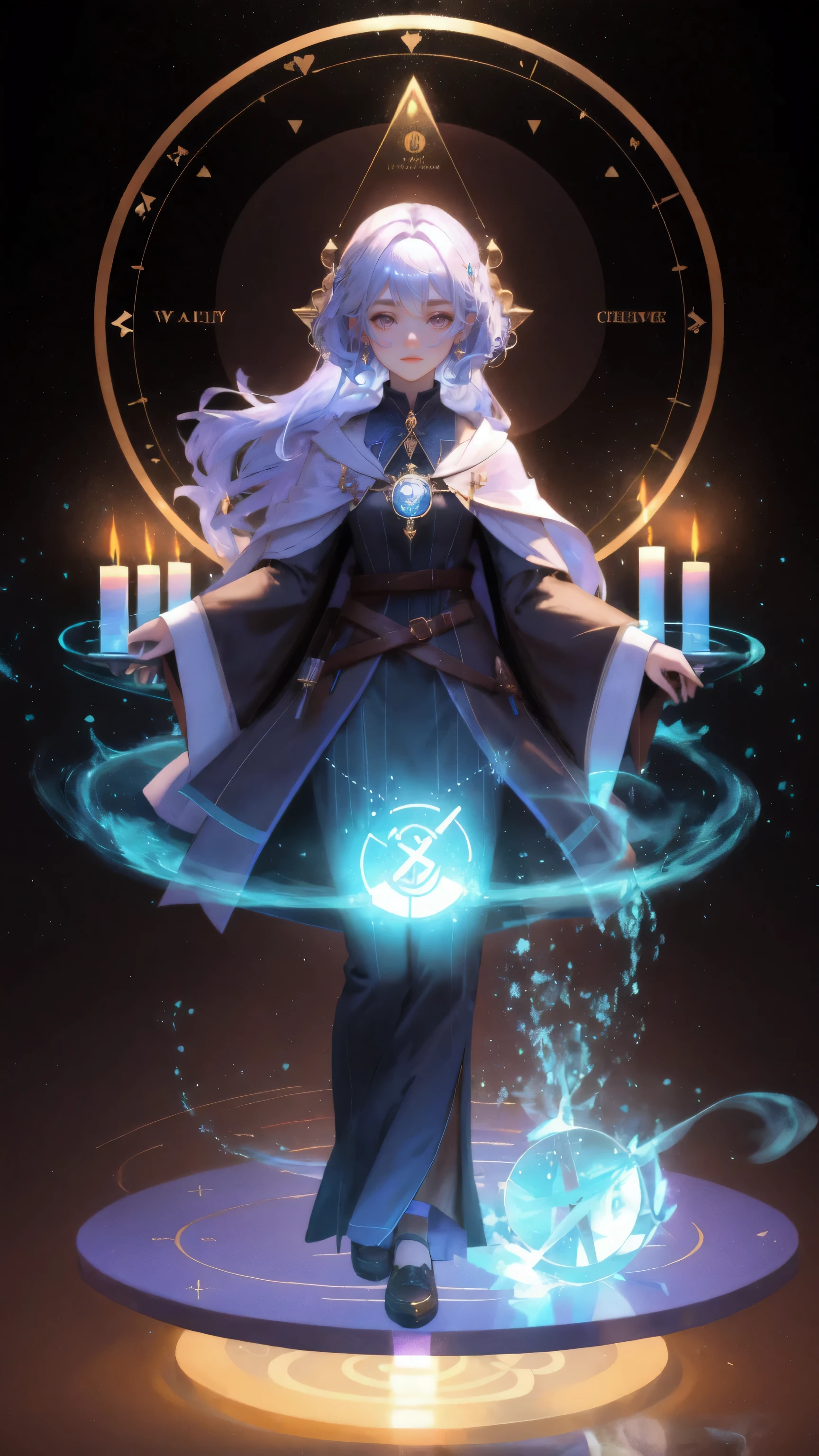 A beautiful, mystical girl dressed in a modern, alchemist-inspired outfit, holding glowing vials filled with swirling altcoin symbols. The symbols float and merge into the air around her, creating a magical aura. The scene is set against a rich brown background, with the soft glow of candles highlighting the mysterious, enchanting atmosphere. The keyword 'Altcoin Alchemy' is subtly integrated into the alchemical symbols floating around her, adding an extra layer of intrigue to the scene.