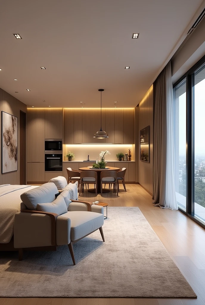 an apartment with 2 bedrooms, a Living-Dining Room with Kitchen and SS.HH and also a Laundry Areas
