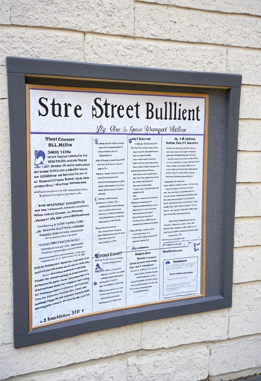 Site bulletin board,Street corner bulletin board
