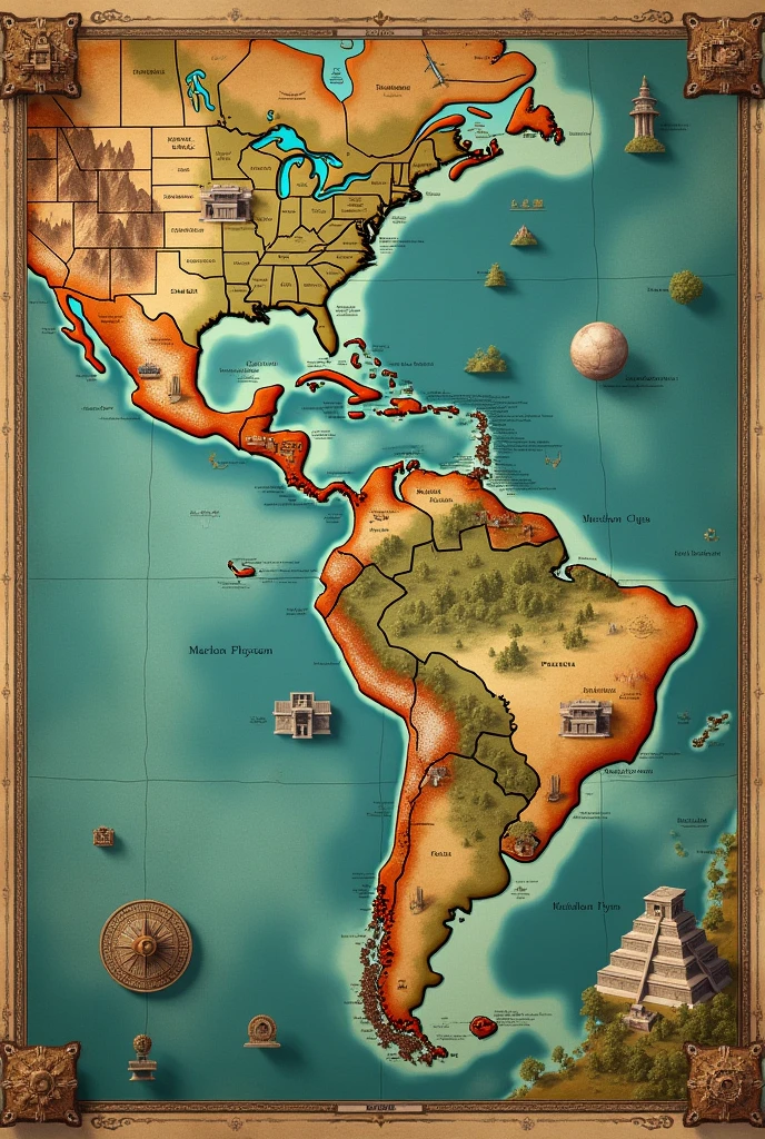 A map of the Mesoamerica region, which shows the area, which included the Mayan civilization
