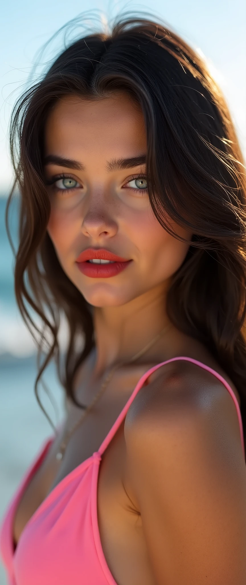 italian girl, european young girl, young, young cute face, perfect body, cute girl, young italian girl, girl, italian girl, model, italian model Preparing, Straight shiny dark brown hair, Kylie Quinn, realistic, (RAW photo), (realism: 1.8), (gloss red lipstick, many eyelashes, dark black eye shadow, shy, blushing, high quality, high resolution, realistic sea beach , chromatic aberration, caustic, wide light, realistic dark fair glossy skin, deep skin texture, skin detailing, (2 woman), stylish girl, pink sharara, lots of exposure, nice pose, visible 8k resolutions,