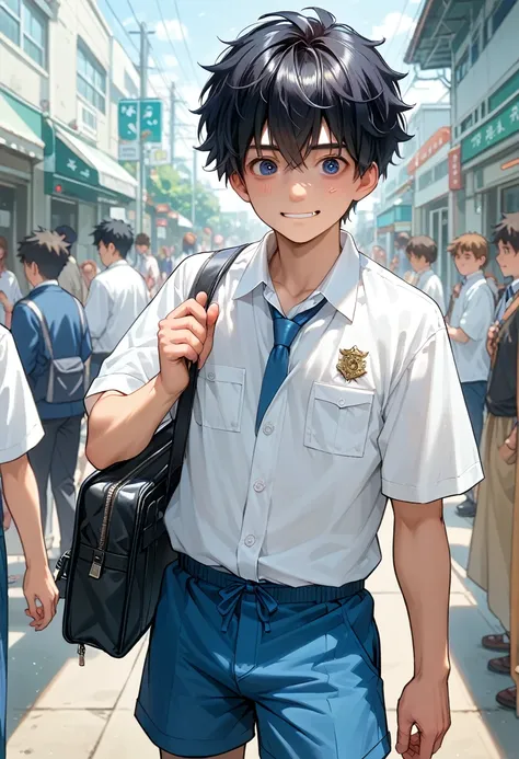 • fubuki: a man, , 1 japanese junior high school student. intelligent, curious, but feel isolated, detailed eyes, detailed face,...