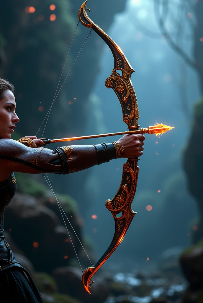 A bow and arrow that resembles Katniss Everdeen&#39;s from The Hunger Games and is similar to the bows of Apollo and Eros, with some bows containing fire, water, and poison. 