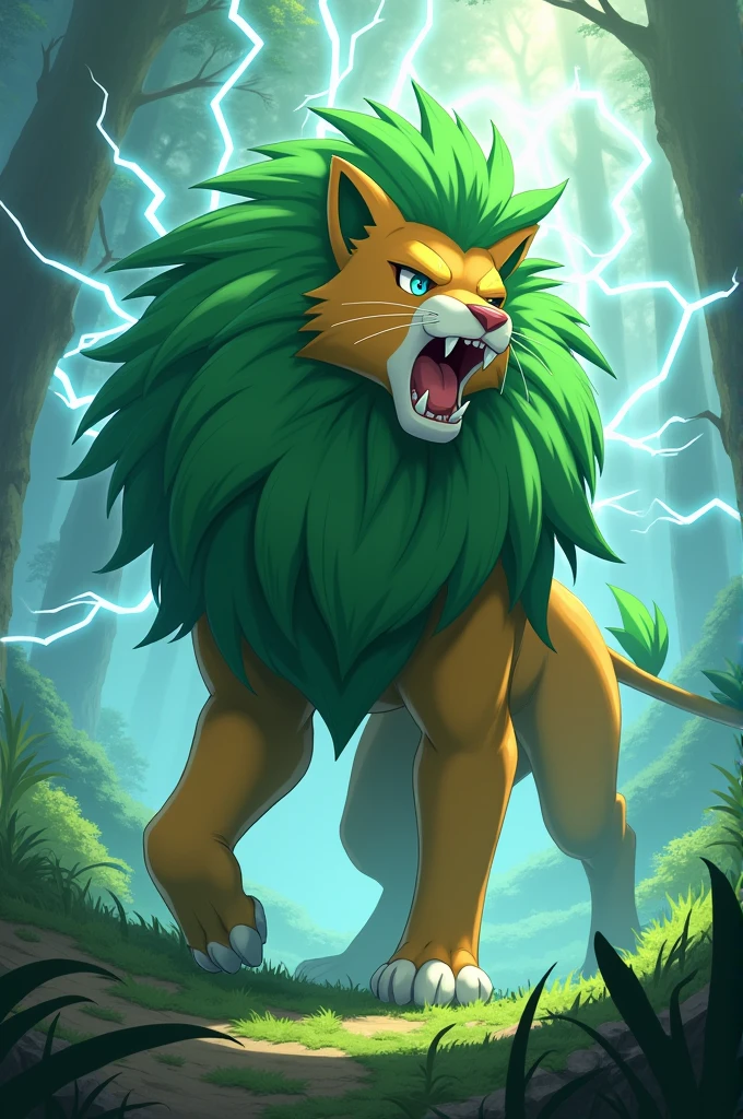 Lion grass electric type pokemon