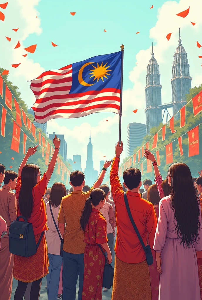 Sketch of malaysia independence day 