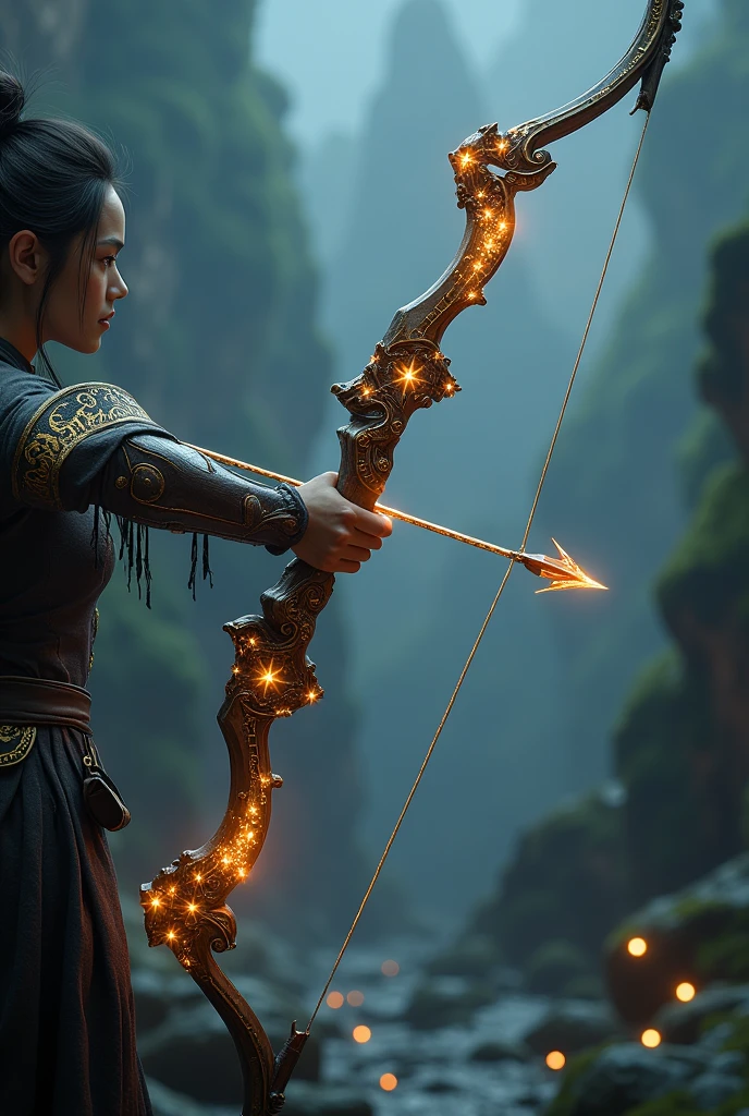 A bow and arrow that resembles Katniss Everdeen&#39;s from The Hunger Games and is similar to the bows of Apollo and Eros, with some bows containing fire, water, and poison. 