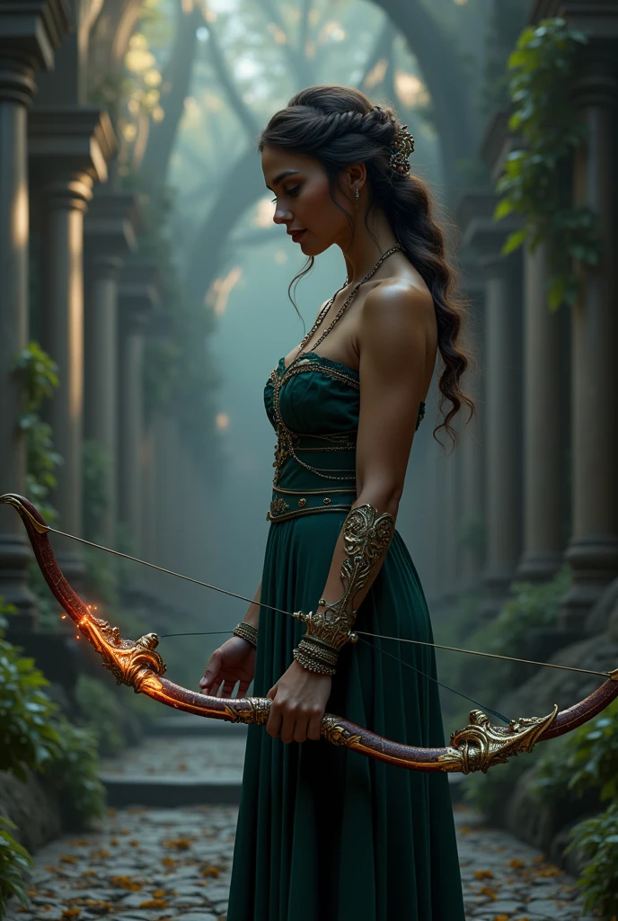 A bow and arrow that is similar to Katniss Everdeen's from The Hunger Games and is similar to the bows of Apollo and Eros, with some bows that are fire, water, and poison, but are feminine and not very large.