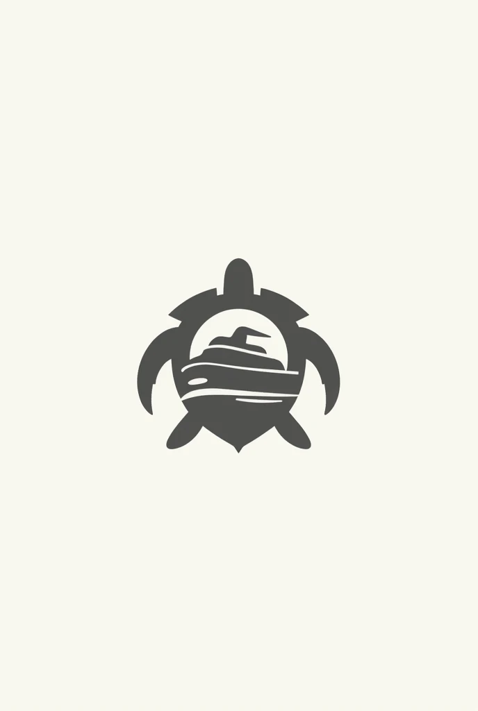 I need you to help me create a logo for a luxury yacht tour execution service in the Galapagos.
I want this logo to represent the security of execution that is behind the sale.. Let the symbol be clear and minimalist, referencing both the silhouette of a Galapagos tortoise and the silhouette of objects related to "the execution of a yacht trip". I would like it to be in iron colors 